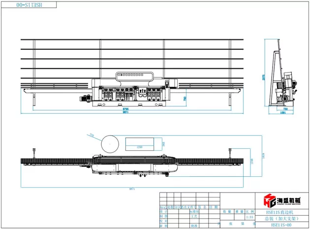 HSE-11S de machine de bordure de ligne droite en verre
